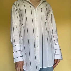 White and black striped H&M blouse